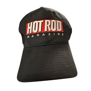 HOTROD Magazine hook and loop adjustable black baseball hat cap